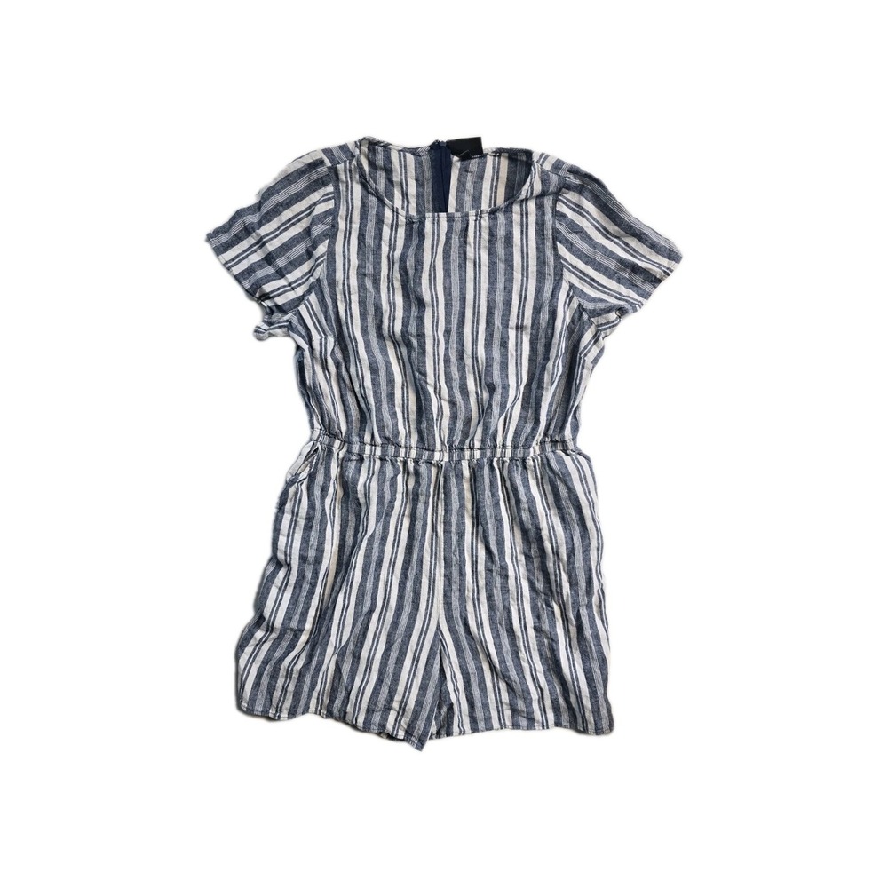lane‎ bryant Romper  Linen Size 16 Striped White Blue